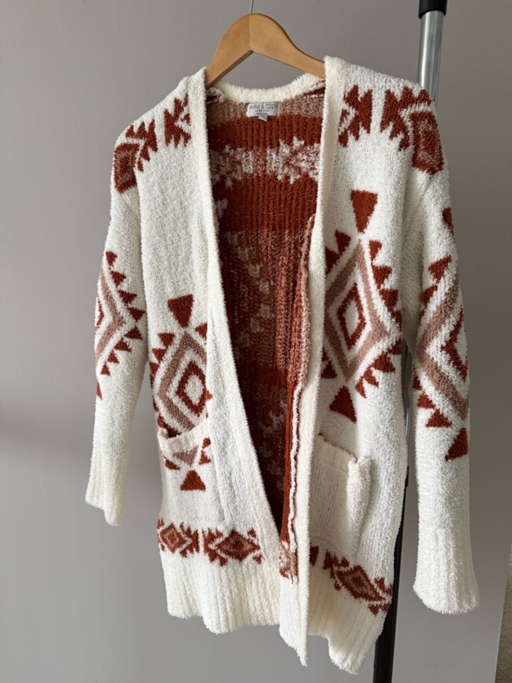 Cozy Aztec Open-Front Cardigan Sweater